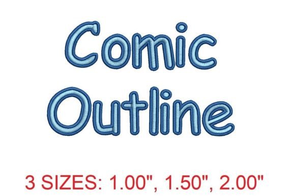 Comic Outline Embroidery Font: A Whimsical Addition