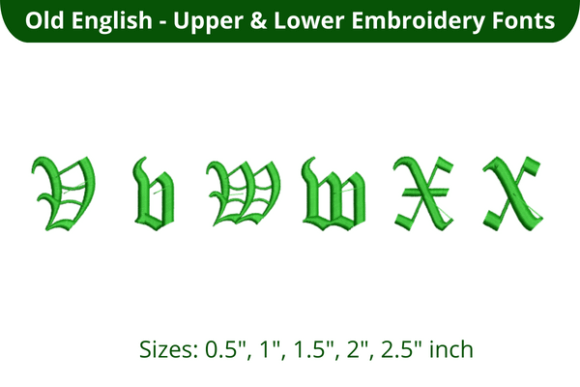 Old English Font VWX: Elegant Embroidery for Gifts