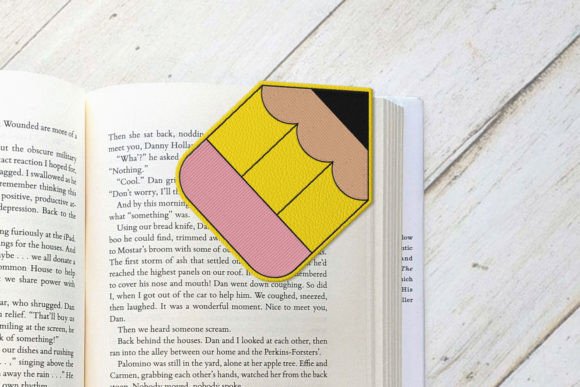 Pencil Corner Bookmark ITH Applique for Apparel