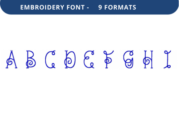 Vine Nouveau Font a to I: A Stylish Embroidery Choice